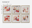 Fresh Start - Red Abstract Prints (Set of 6)