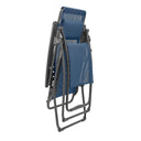 Steel Outdoor Zero Gravity Chair With Blue Cushion - Blue And Gray
