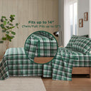 Flannel - Queen Sheet Set - Green Plaid