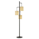 Three Light Traditional Shaped Floor Lamp With Beige Drum Shade - Bronze - HomeRoots - Floor Lamps - Elite Enclave Home