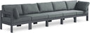 Nizuc - Outdoor Patio 5 Seat Modular Sofa With Gray Frame