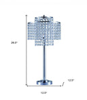 Glam Two Tier Chandelier USB Table Lamp - Silver