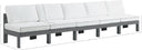Nizuc - Outdoor Patio 5 Seat Modular Armless Sofa With Gray Frame - Meridian Furniture - Stationary Sectionals- Elite Enclave Home