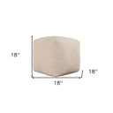 Chenille Cube Pouf Ottoman - Ivory