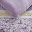 Caralie - 5 Piece Seersucker Comforter Set With Throw Pillows - Purple