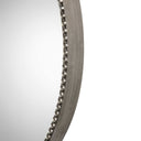 Stefania - Beaded Round Mirror - Pearl Silver
