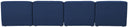Miramar - 4 Seat Armless Modular Sofa - Meridian Furniture - Stationary Sectionals - Elite Enclave Home