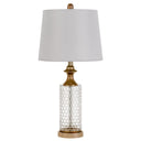Glass Table Lamps (Set of 2) - Honeycomb And Rose Gold
