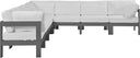 Nizuc - Outdoor Patio 7 Piece Modular Sectional With Gray Frame - Meridian Furniture - Stationary Sectionals- Elite Enclave Home