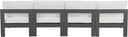 Nizuc - Outdoor Patio 4 Seat Armless Modular Sofa With Gray Frame