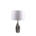 Faceted Crystal Urn Table Lamp With White Drum Shade - Chrome