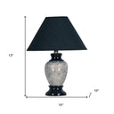 13" Ceramic Bedside Table Lamp With Black Shade - Black