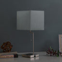 Bedside Table Lamp With Gray Square Shade - Gray