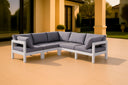 Nizuc - Outdoor Patio 5 Piece Modular Sectional With White Frame - Meridian Furniture - Stationary Sectionals- Elite Enclave Home