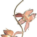 Four Light Floral Floor Lamp With Pink Glass Shades - Gold - HomeRoots - Floor Lamps - Elite Enclave Home