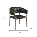 26" Wood Solid Wood Outdoor Dining Chair (Set of 2) - Black And Natural