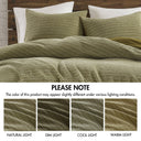 Lyon - 3 Piece King/California King Waffle Washed Duvet Set - Green