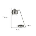 21" Metal Desk Table Lamp With Silver Shade - Silver