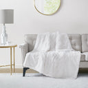 Malea - Shaggy Heated Throw - White - Serta - Heated Throws - Elite Enclave Home