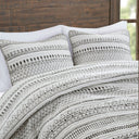 Fraser - 3 Piece Full/Queen Printed Quilt Set - Ivory/Black