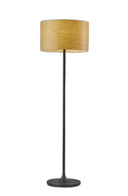 Traditional Shaped Floor Lamp With Brown Drum Shade - Black - HomeRoots - Floor Lamps - Elite Enclave Home