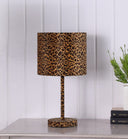 19" Metal Bedside Table Lamp With Orange And Black Drum Shade - Orange And Black