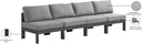 Nizuc - Outdoor Patio 4 Seat Armless Modular Sofa With Gray Frame - Meridian Furniture - Stationary Sectionals- Elite Enclave Home