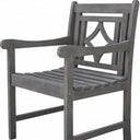 Solid Wood Indoor Outdoor Arm Chair - Gray
