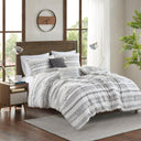 Fraser - 5 Piece King/California King Printed Comforter Set With Throw Pillows - Ivory/Black
