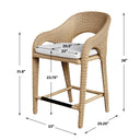 Kavali - Outdoor Wicker Counter Stool - Woodtone