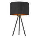 Metal Tripod Table Lamp With Black Drum Shade - Black