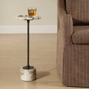 Brunson - White Marble Drink Table - Bronze / White - Uttermost - Accent Tables - Elite Enclave Home
