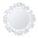 Eden - Eden Gingko Leaf Round Wall Mirror 30.5" - White
