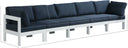 Nizuc - Outdoor Patio 5 Seat Modular Sofa With White Frame - Meridian Furniture - Stationary Sectionals- Elite Enclave Home