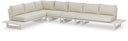 Maldives - 5 Piece Water Resistant Outdoor Patio Modular Sectional With White Base