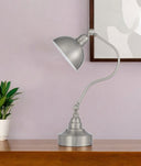 Metal Lantern Desk Table Lamp With Nickel Dome Shade - Nickel - HomeRoots - Table Lamps - Elite Enclave Home