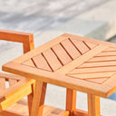 18" Square Solid Wood Outdoor Side Table - Natural