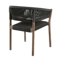 26" Wood Solid Wood Outdoor Dining Chair (Set of 2) - Black And Natural