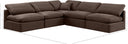 Indulge - Velvet 5 Piece Modular Corner Armless Sectional - Meridian Furniture - Stationary Sectionals - Elite Enclave Home