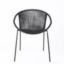25" Metal Outdoor Dining Chair (Set of 2) - Black
