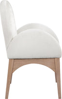 Waldorf - Chenille Dining Arm Chair With Natural Legs - Meridian Furniture - Arm Chairs - Elite Enclave Home