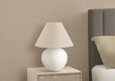 16" Ceramic Round Table Lamp With Empire Shade - Cream - HomeRoots - Table Lamps - Elite Enclave Home