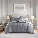 Royce - 10 Piece California King Luxury Comforter Set - Gray