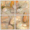 Ochre I - 48" x 48" Painting By Buddy Whitlock (Set of 4) - Walnut