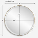 Crofton - Lighted Brass Round Mirror