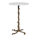 Calais - Marble Accent Table - Brass / White