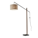 Swing Arm Floor Lamp With Beige Solid Color Drum Shade - Black / Beige - HomeRoots - Floor Lamps - Elite Enclave Home