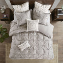 Sofia - Embroidered Decorative Square Pillow - Gray - INK+IVY - Throw Pillows - Elite Enclave Home
