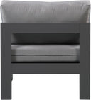 Meridian Nizuc Outdoor Patio Armless Chair – modular design with waterproof fabric cushions and aluminum frame