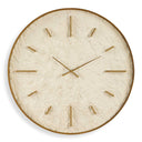 Uttermost Stone Serenity Wall Clock in Light Brown – off-white stone face with antiqued gold frame